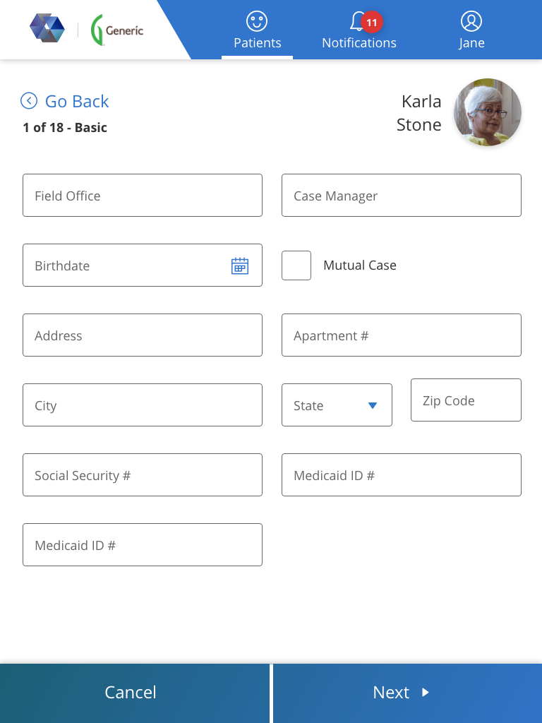 Nurse Assess Login Patients Forms