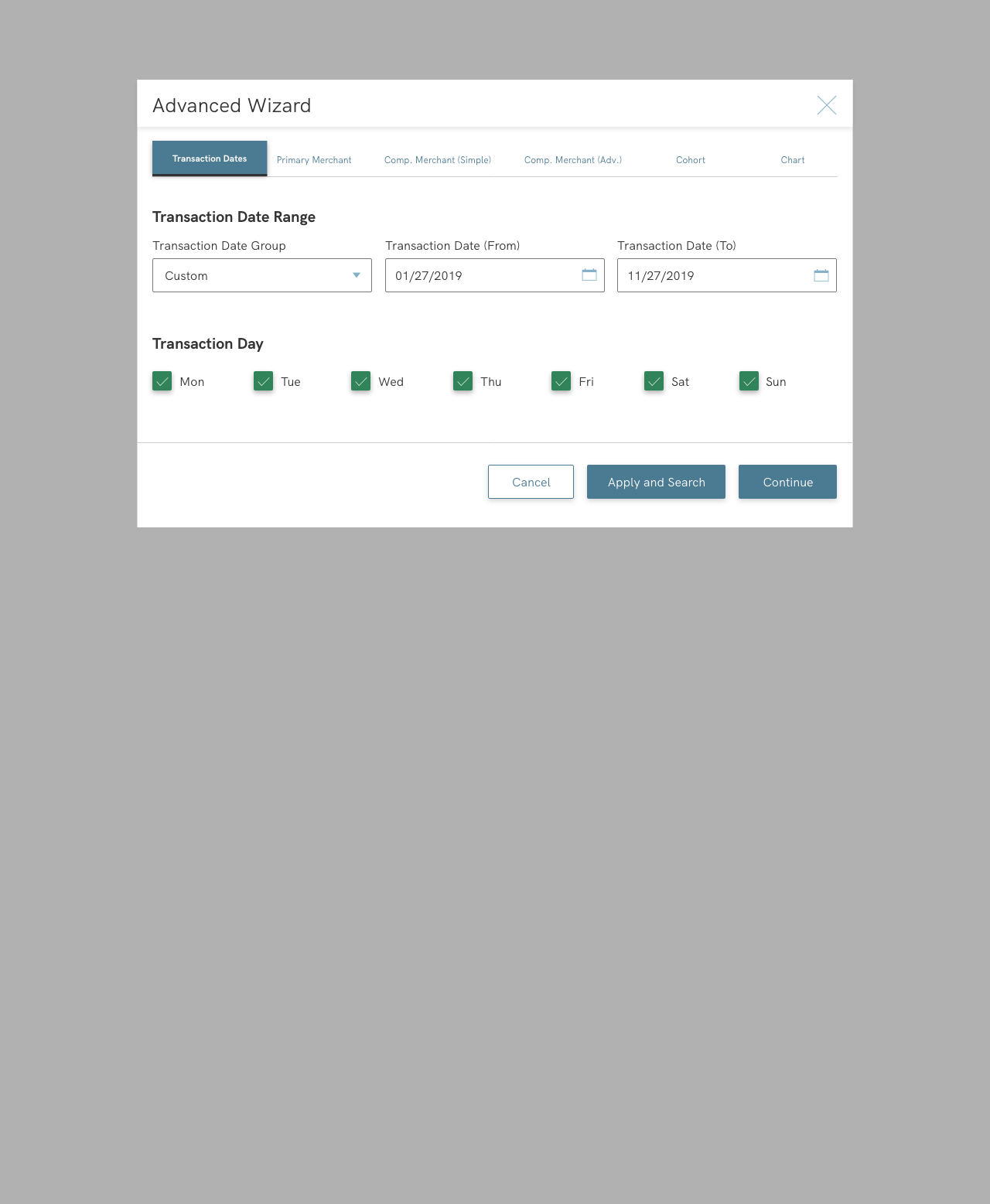 CE Vision - Wizard Setup - Advanced 2 - Transaction Dates