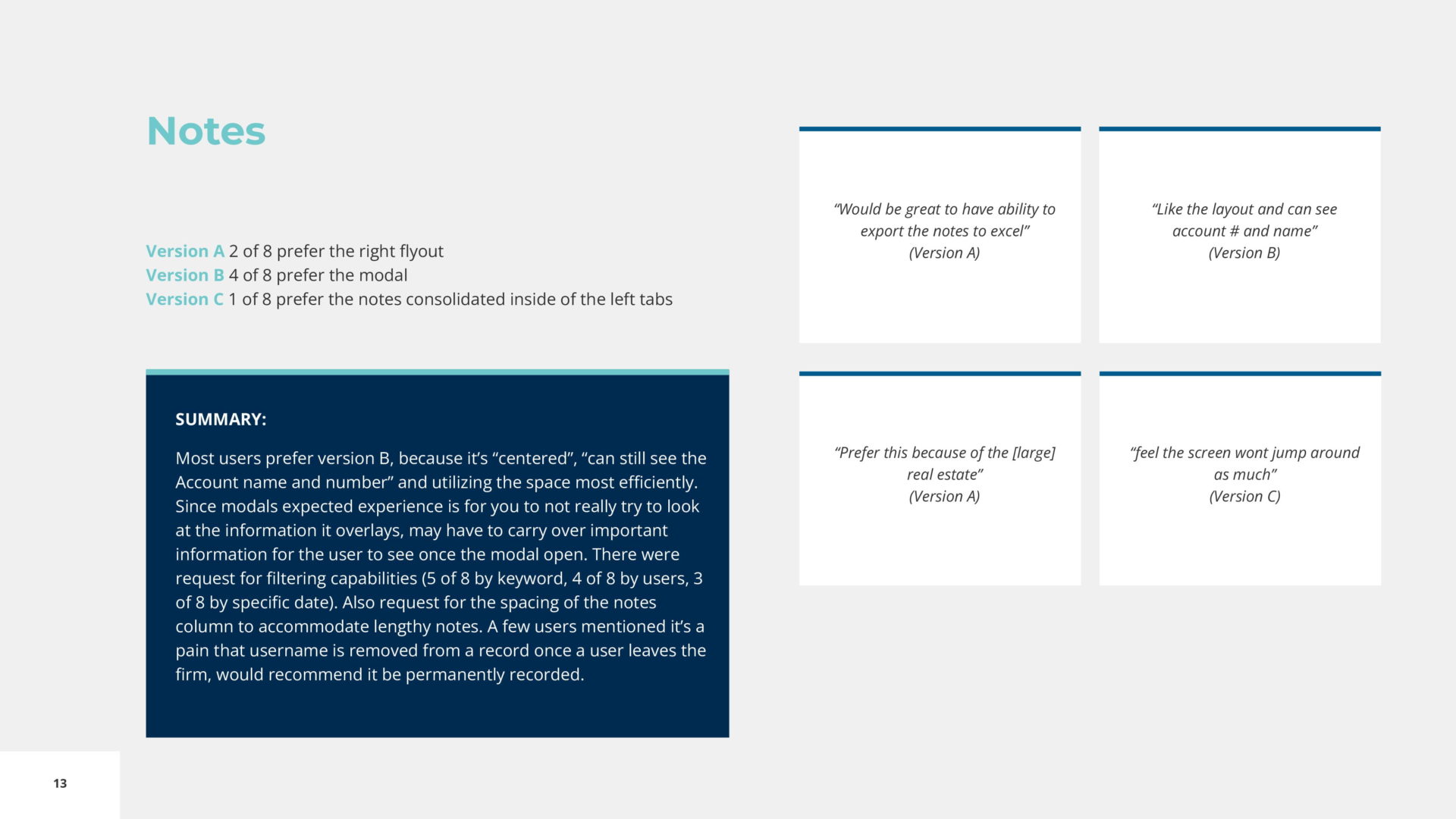 Unified Billing System Early Concepts User Testing Notes 2